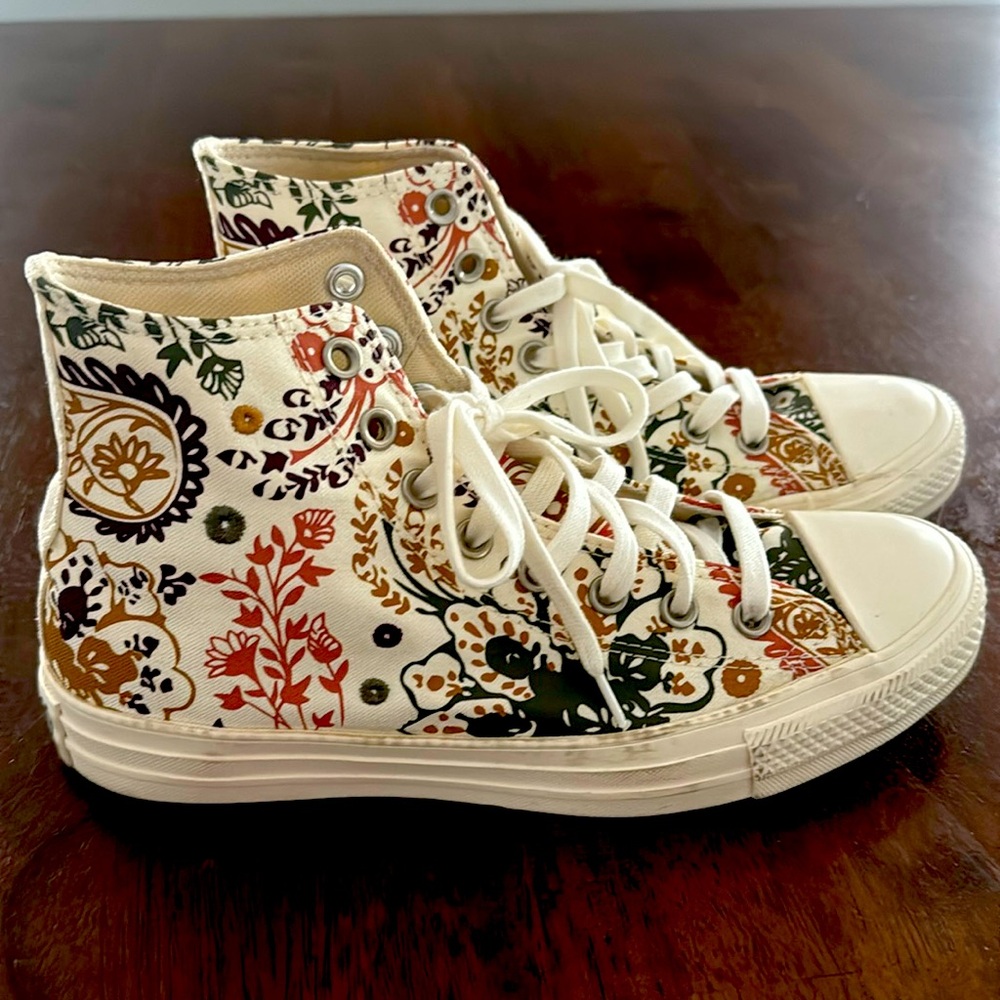 Printed high top converse sneakers